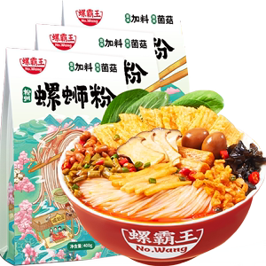 猫超！螺霸王加料菌菇原味螺蛳粉400g*3袋