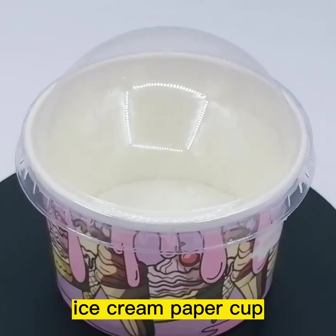 High Quality Disposable Ice Cream Yogurt Paper Cup Customization Design ...
