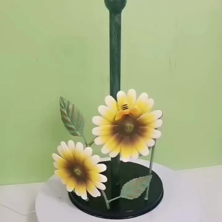 Metal Sunflower Paper Towel Holder For Kitchen Buy Metal Sunflower