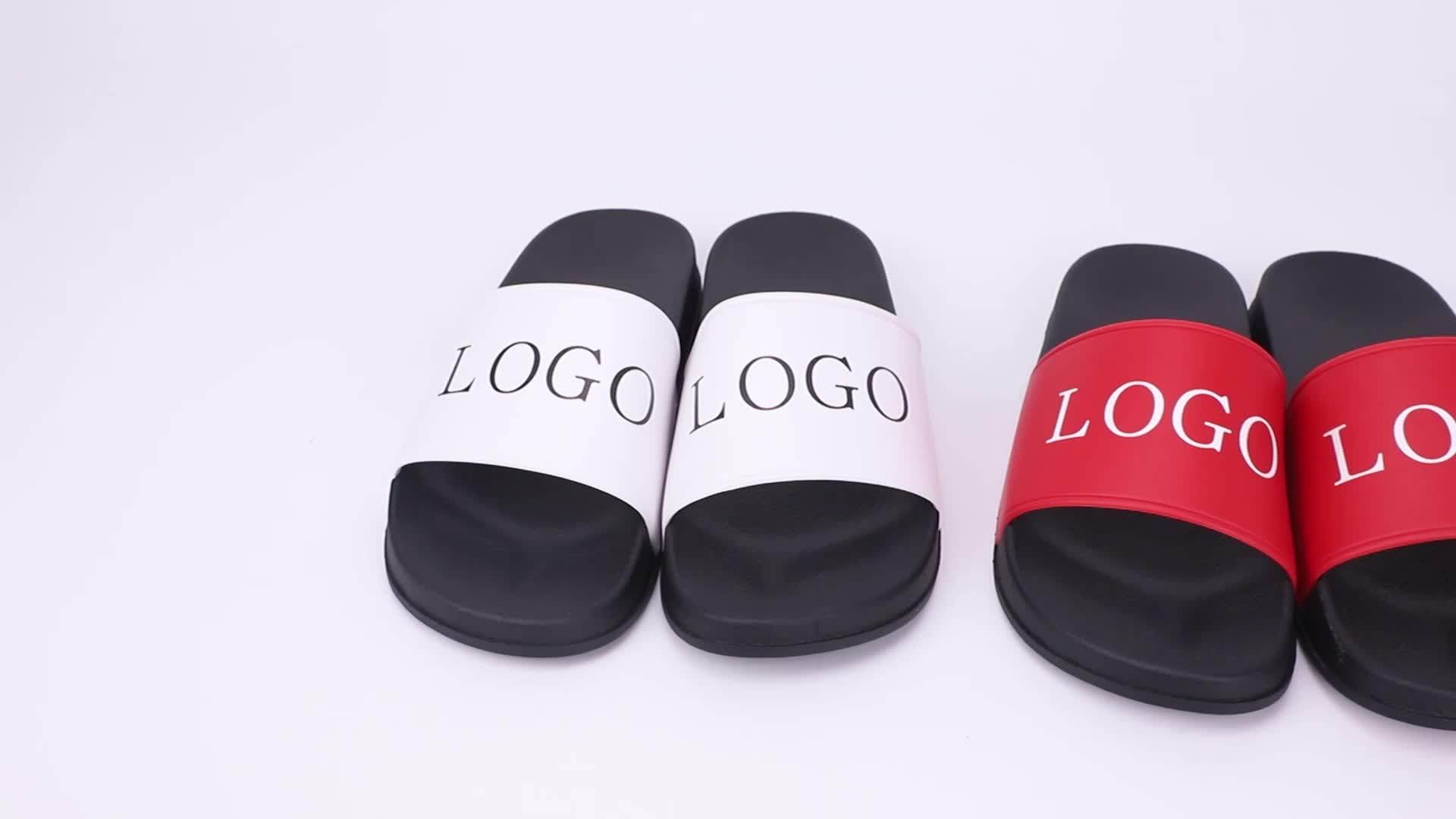 2021 Hot Pvc Custom Logo Slippers Slide Sandal Printing Logo Slippers