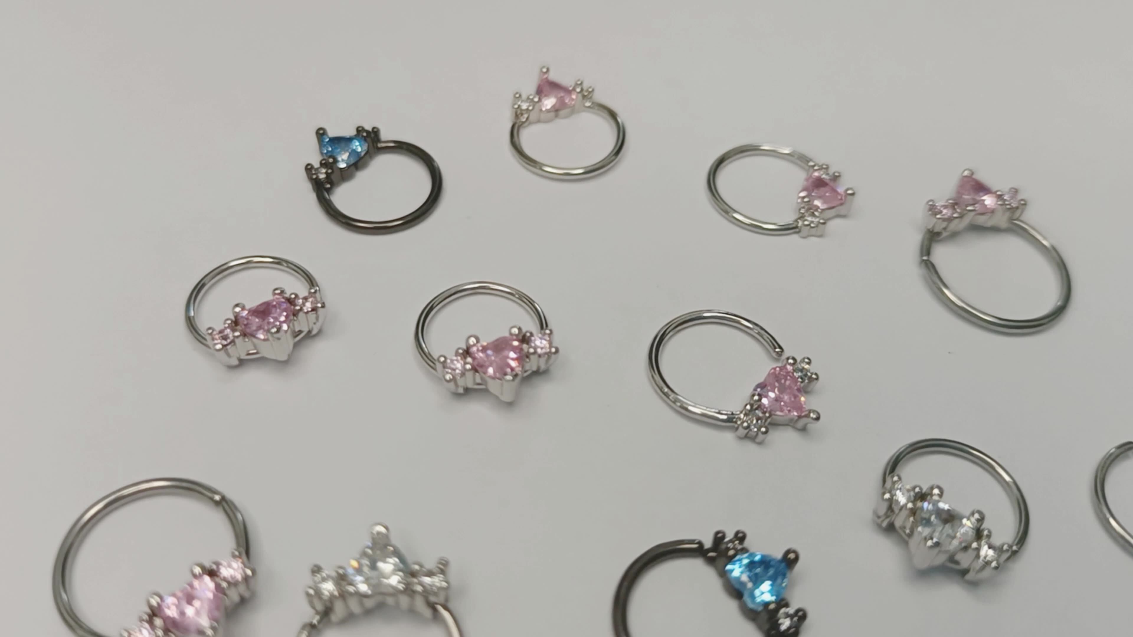 36 Pezzi Piercing Naso Acciaio Chirurgico - Stud E Anelli Con CZ E Opale, 18G/20G, Per Donna/Uomo - Foto 2