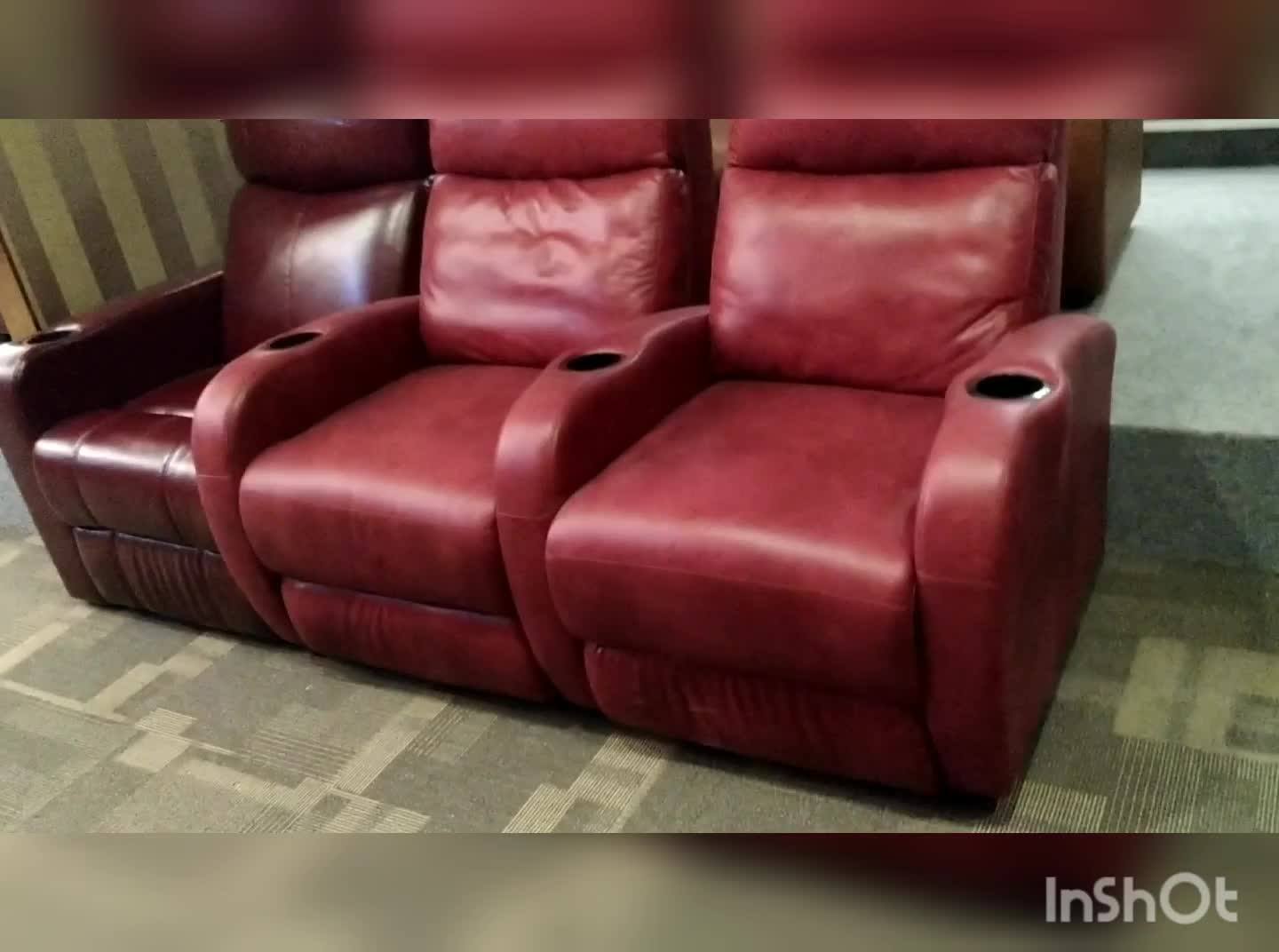 Home Theater Leather Cinema Auditorium Recliner Sofa Chair For Airport