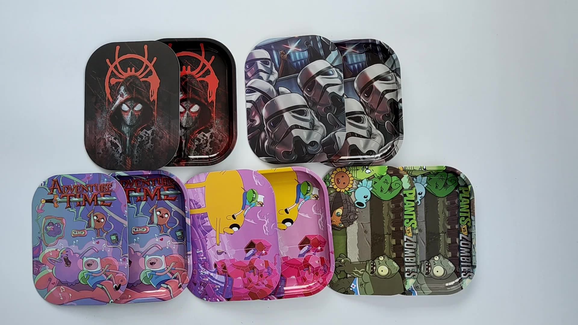 Girls Portable Powerpuff Cute Large Anime Girly Rolling Tray Set Custom