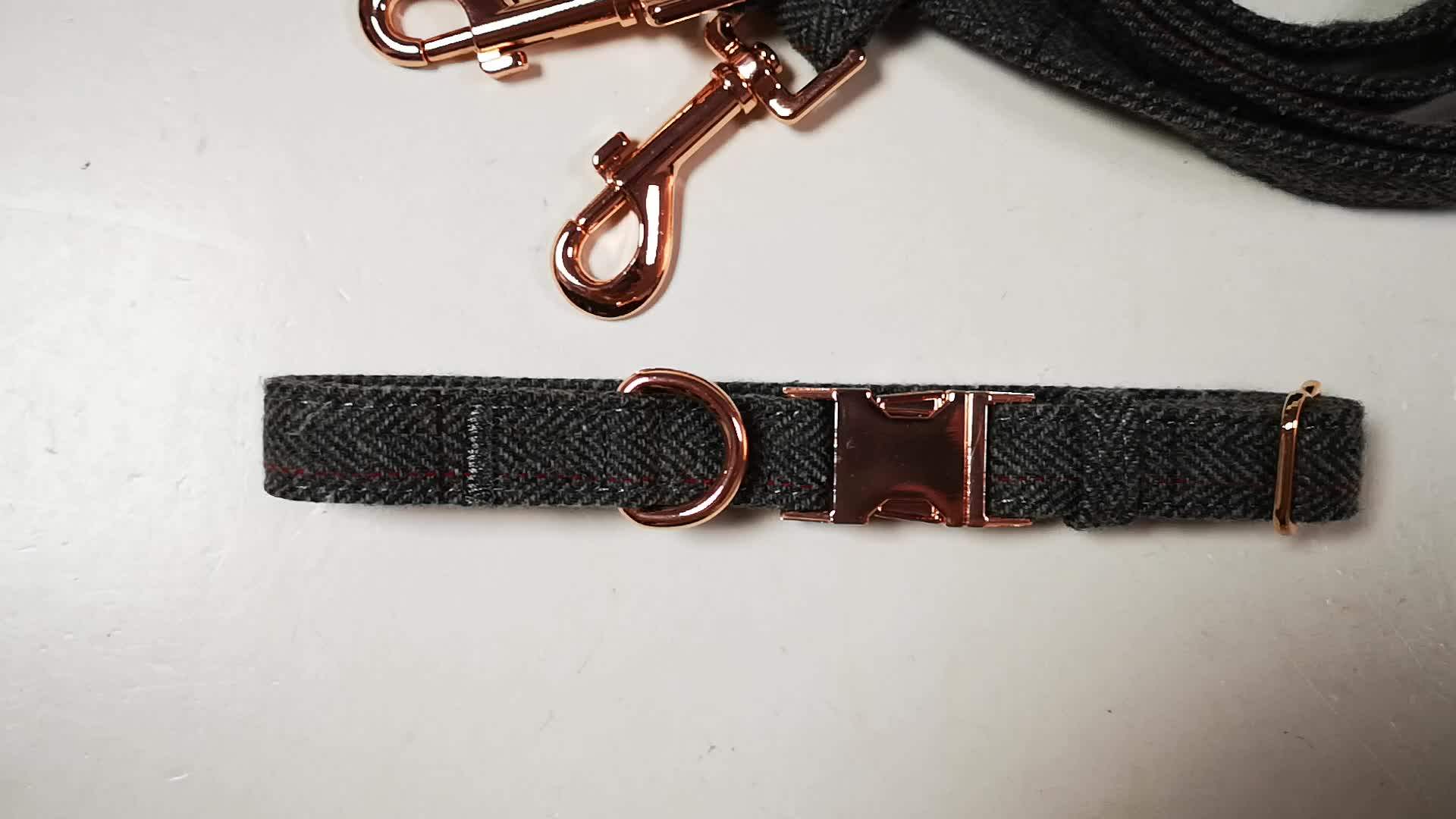 High Quality Adjustable Rose Gold Metal Buckle Cotton Dog Collar Buy