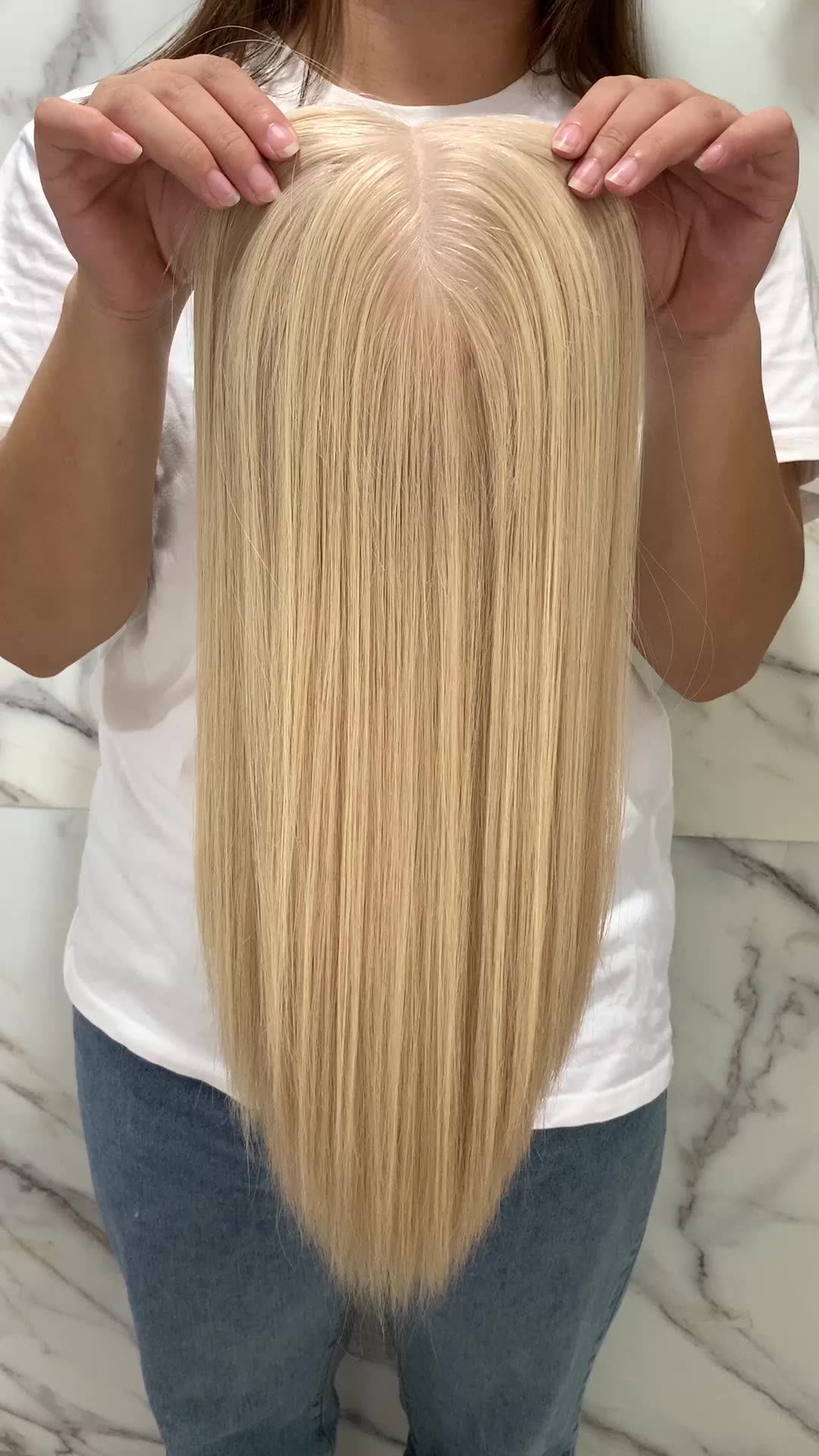 Luxury Hair Topper Double Drawn Ash Blonde Virgin European Cuticle