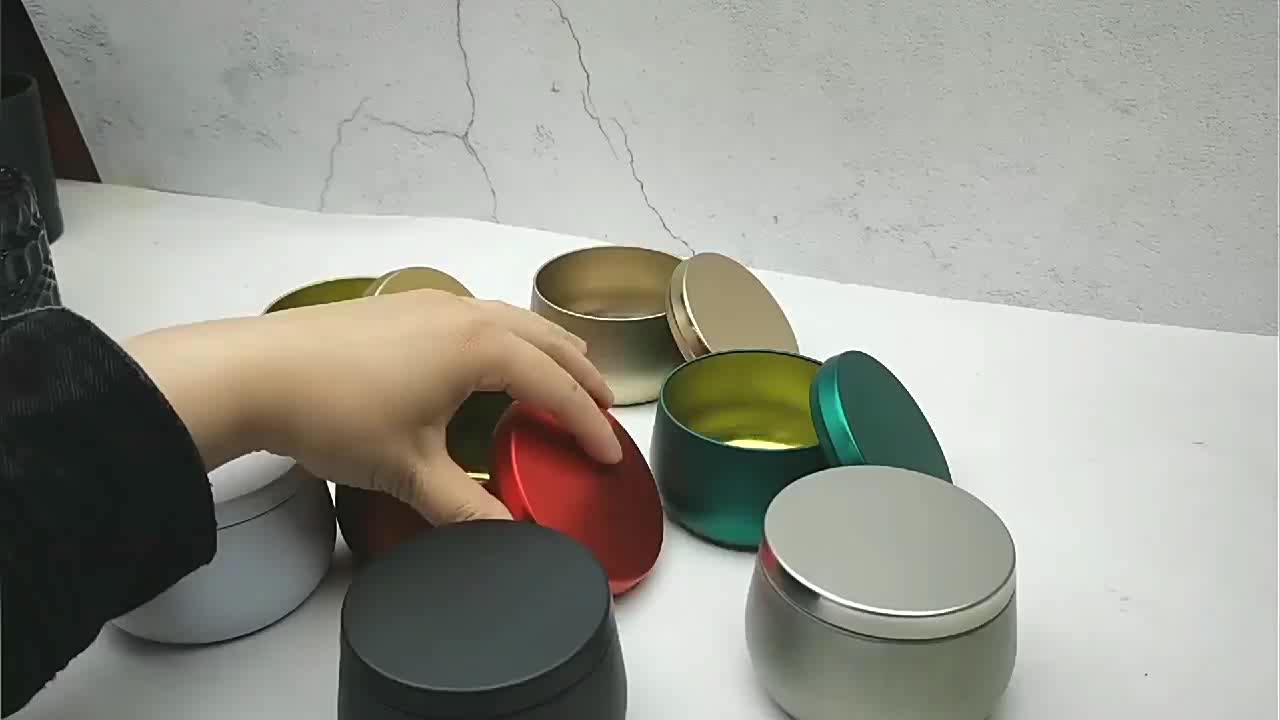 Candle Metal Aluminum Jar Tins Container Round Candle Tin Cans 8oz With