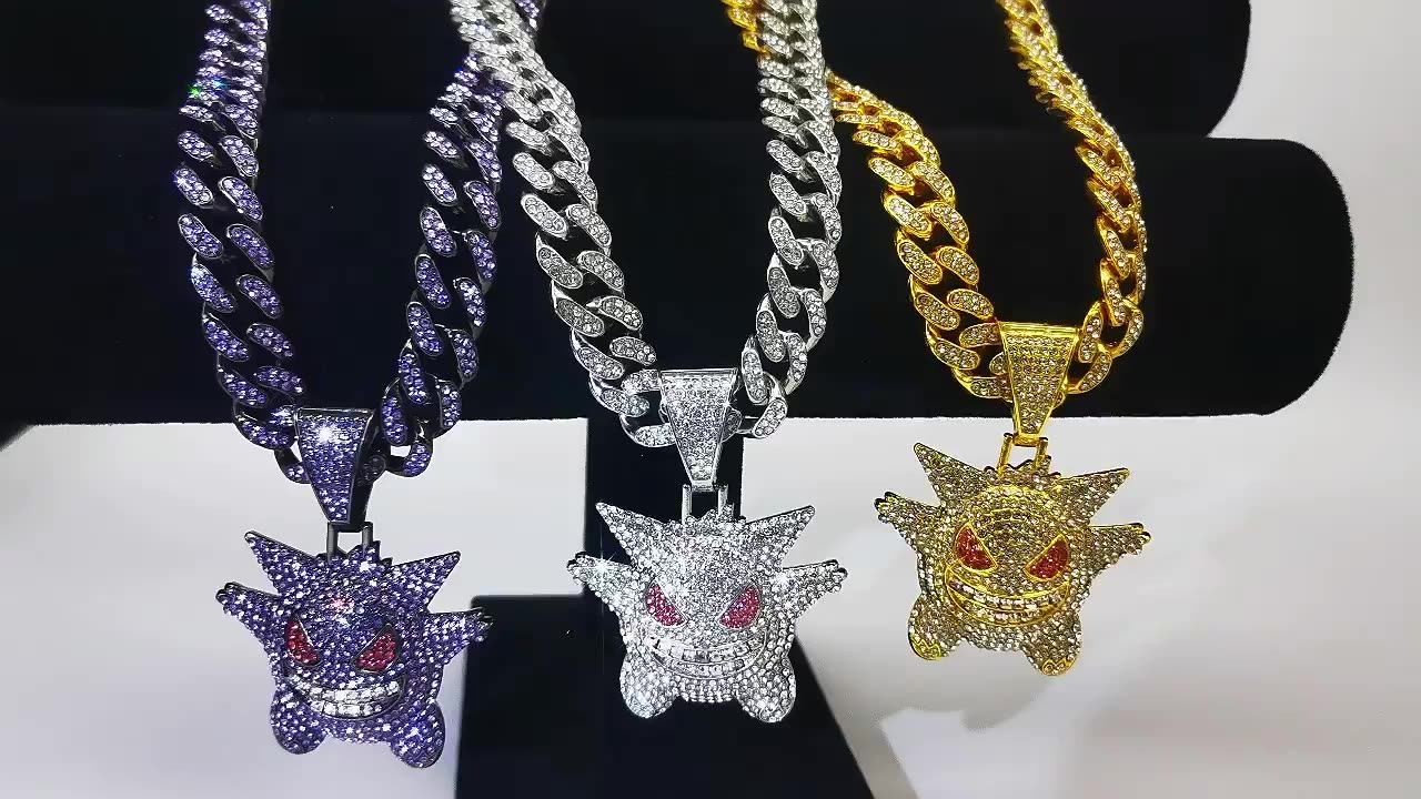 Roblox Iced Up Chain Gengar Trendy Hiphop Cuban Link Chain Cartoon