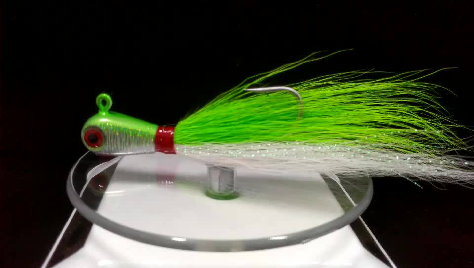 Ring Lead Head 3d Eyes Bucktail Jigs Striped Bass Flounder Jigs 1oz 5