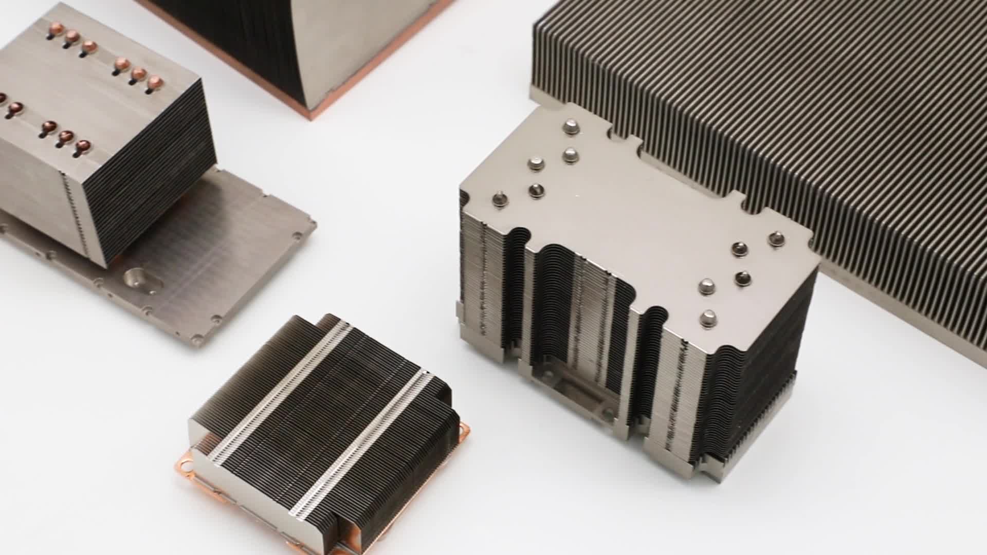 Custom Zipper Stacked Fin Heatpipe Heat Sink 100w 200w Soldering ...