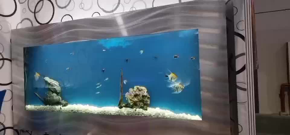 самые красивые аквариумы. искусственный настенный аквариум. аквариум в стене. аквариум в интерьере. рыбка на стене аквариума.
