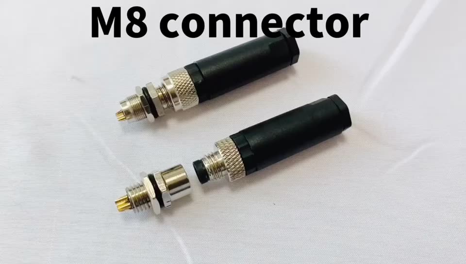 2022 M8 6 Pin Male Connector Pcb Metal Plug Welding Terminal Right