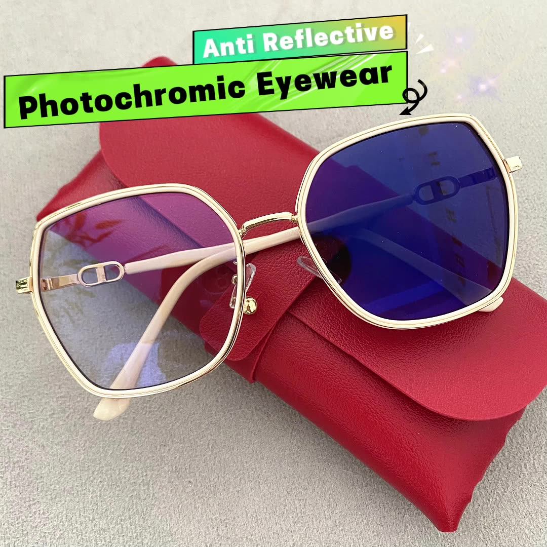 Qingqing Photochromic Lenses Bling Bling Diamond Sun Glasses