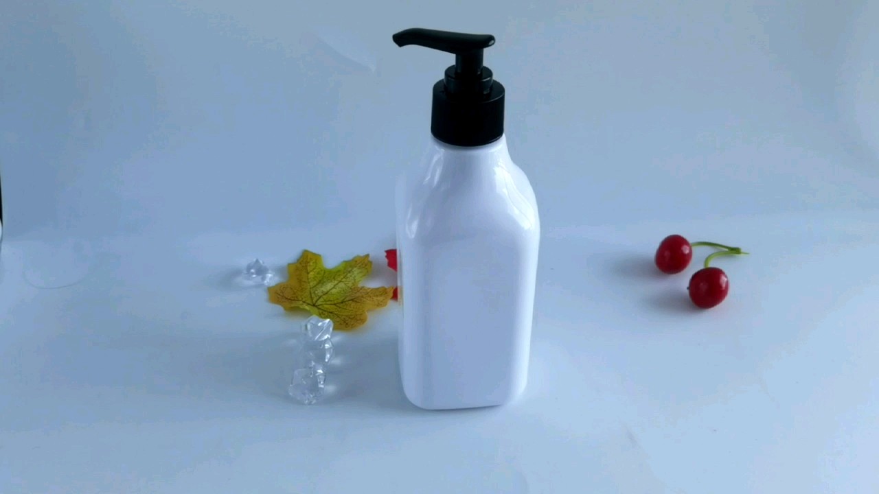 400ml Recyclable Shiny White Square Shampoo Gel Handwash Lotion Bottle With Black Pump Buy