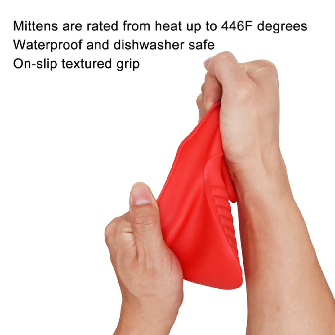 Heat Resistant Silicone Pot Holder Mitts Heat Insulation Finger