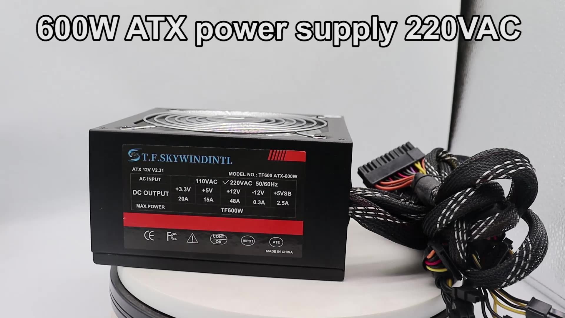 T.f.skywindinl Pc Atx Power Supply 600w Power Source Gaming 24pin Atx