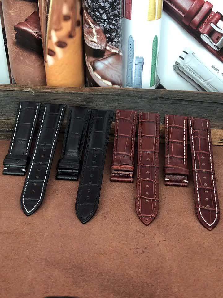 Italy Bamboo Pattern Leather Watch Strap In Watch Bands For Wrist Watch