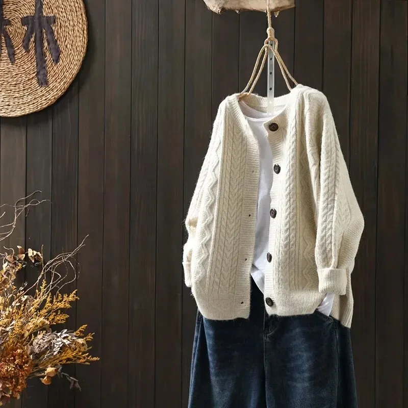 Early Spring 2024 New Women's Knitwear Cardigan Loose Youthful and Stylish Top