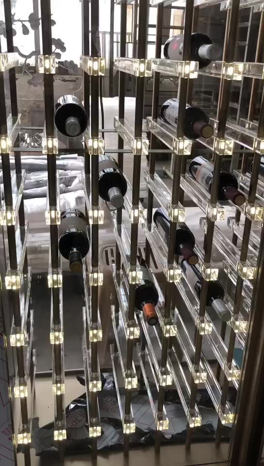 Retro Country Style Acrylic Metal Wine Rack In Stainless Steel Wine