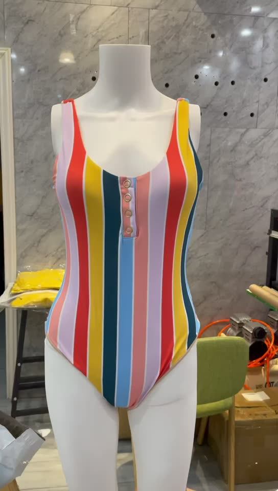 2021 Custom Private Label Designer Multicolor Stripes Cover Up Women