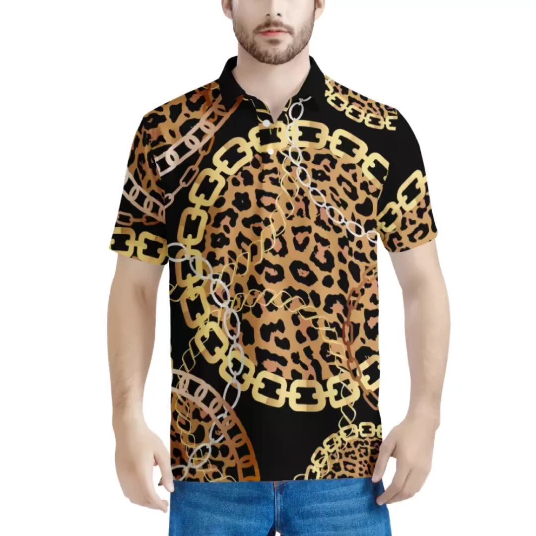 New Arrived Casual Fashion EUR Baroque Style Pattern Polo Shirts Men' Short  Sleeve Plus Size Custom Design T Shirts for Men