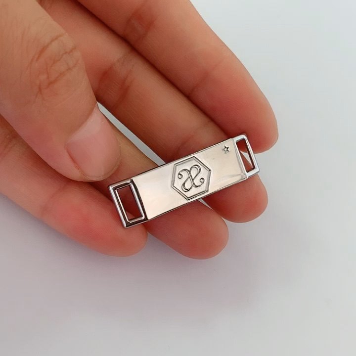 Shoe Lace Locks Engraved Metal Shoelace Tags Charm With Custom Logo