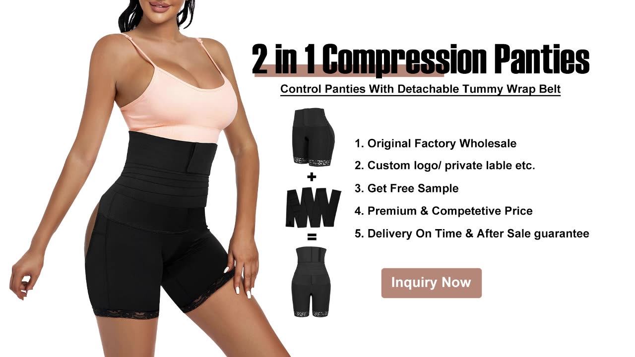 Double Layers Body Shaper with Detachable Straps High Waisted Design