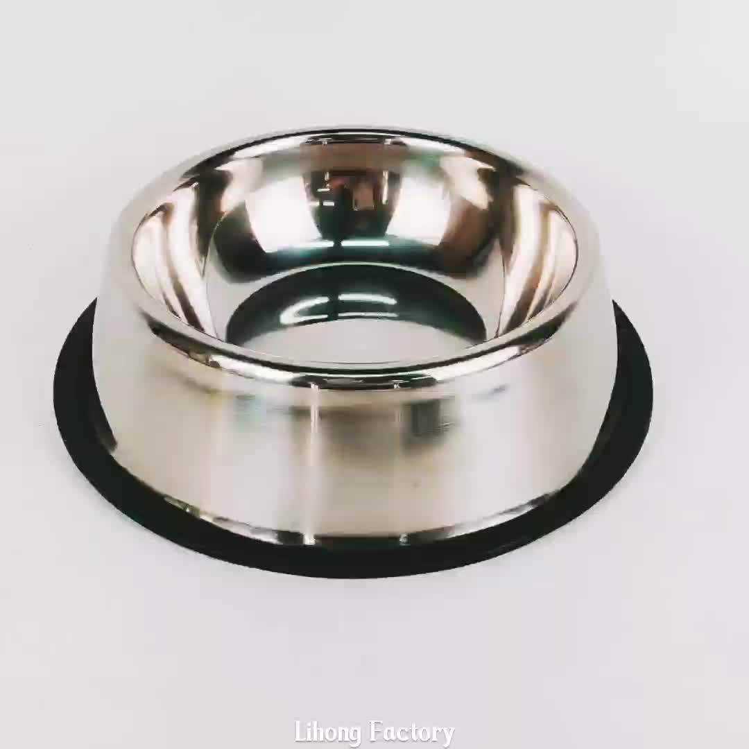 Nonslip Small Animals Dogs Feeding Bowl Stainless Steel Metal Dog Water