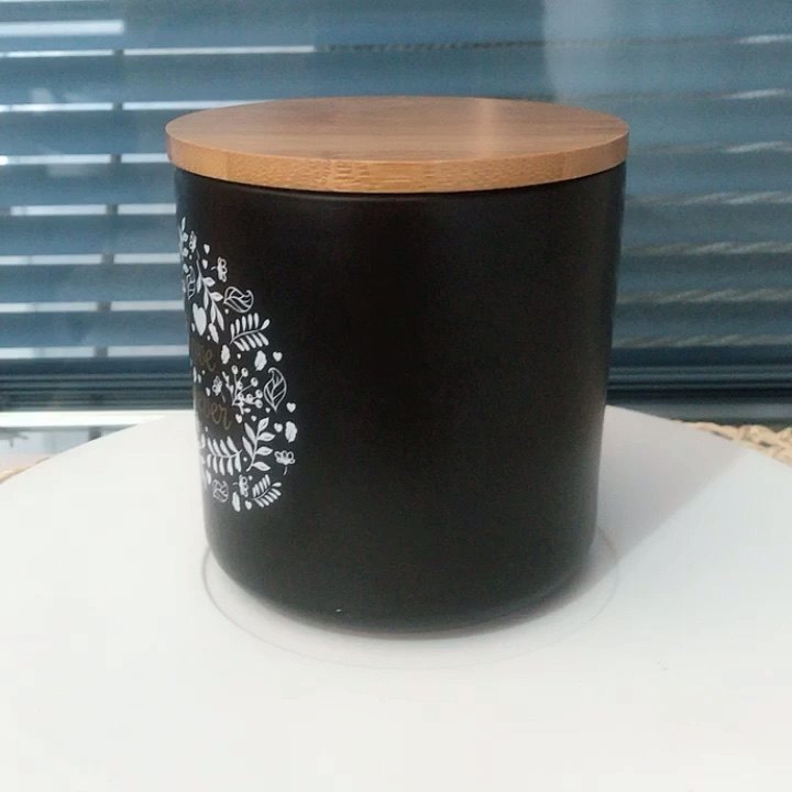 Most Popular Big Capacity Matt Black Glazed Stoneware Canister Food