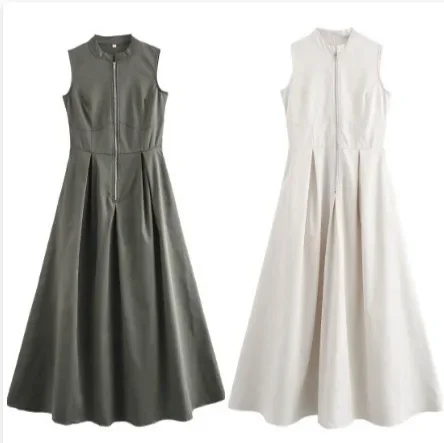 summer fashionable fitted brace sleevless with zipper