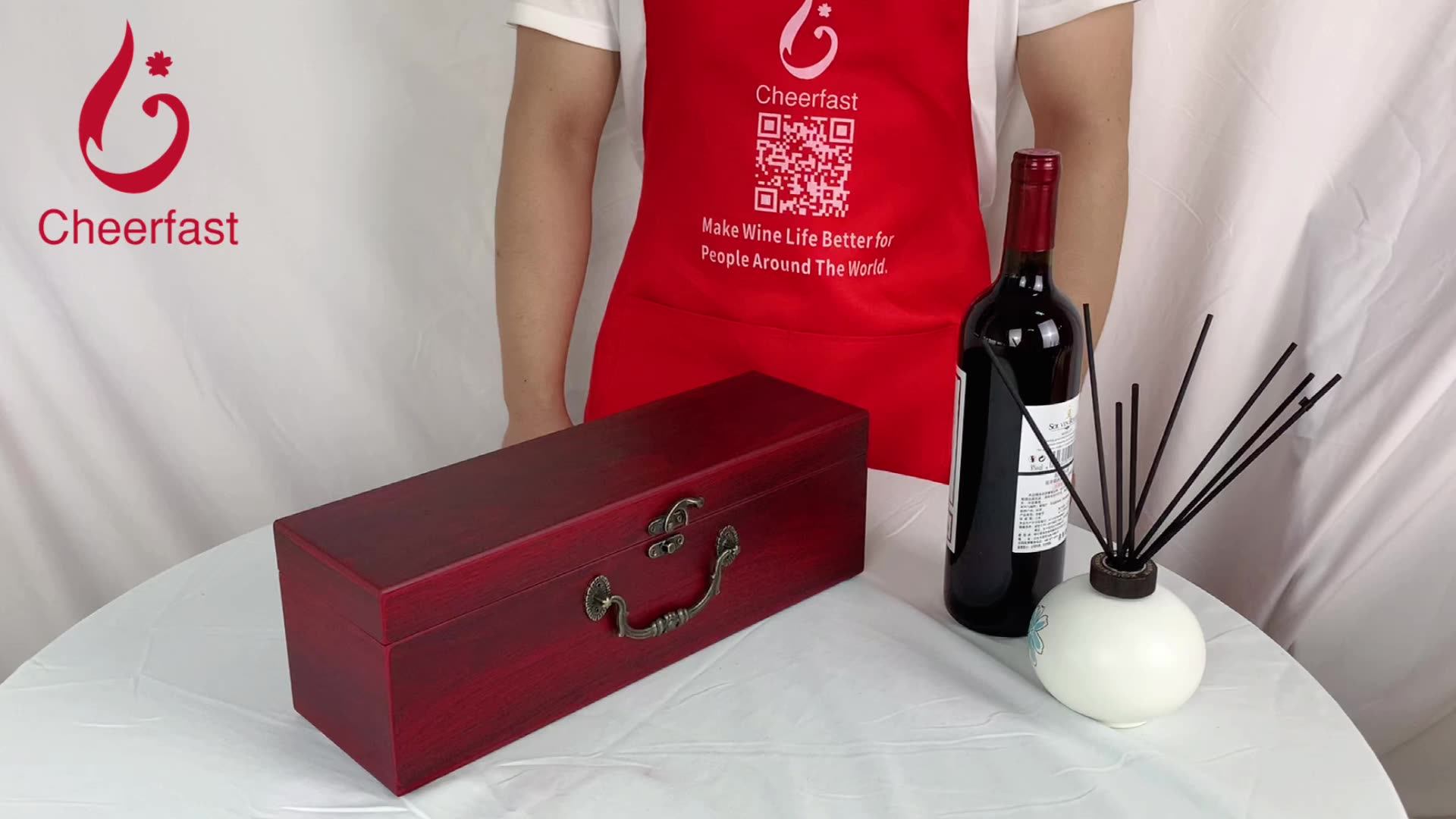 Perfect Wood Single Wine Decorative Carrier Box And 4pcs Wine Accessories Kit Gift Box Set And