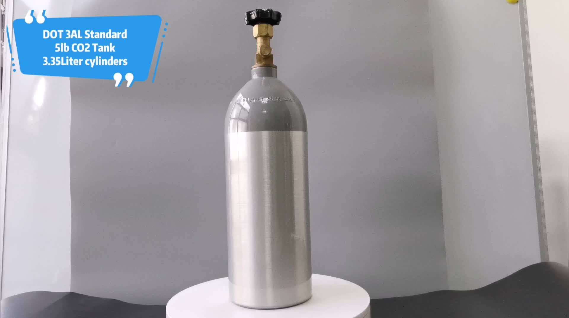 Dot3al Standard 2.5lb 5lb 10lb 15lb 20lb Aluminum Co2 Cylinder Co2 Gas