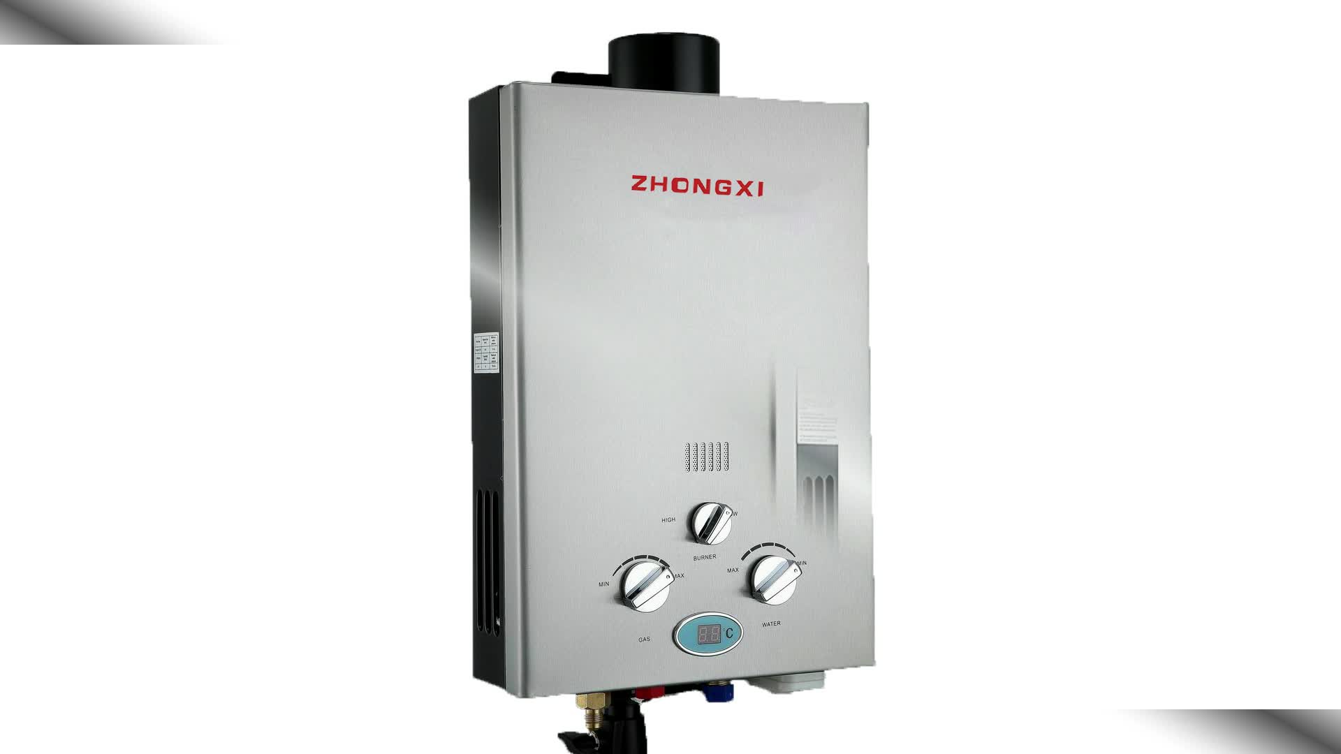 Wall Mounted Geyser Tankless Lpg Ng Water Heater Home Use Instant Gas Water Heater Copper Heat
