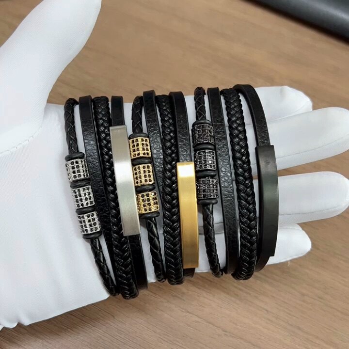 New Design CZ Micro Pave Charm Stainless Steel Metal Bangle Real