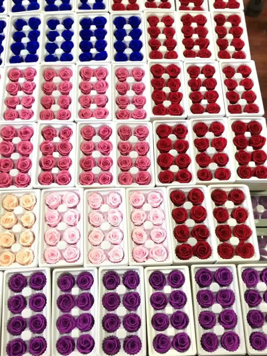 Yunnan Fancyrose Red Preserved Paper Flower Rose Box For Bridal Wedding