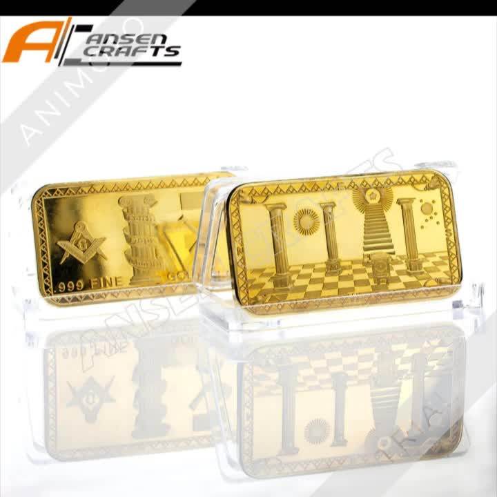 1oz 2013 Soviet Russian Cccp Pure 999 Gold Plated Layered Clad Coin Bar