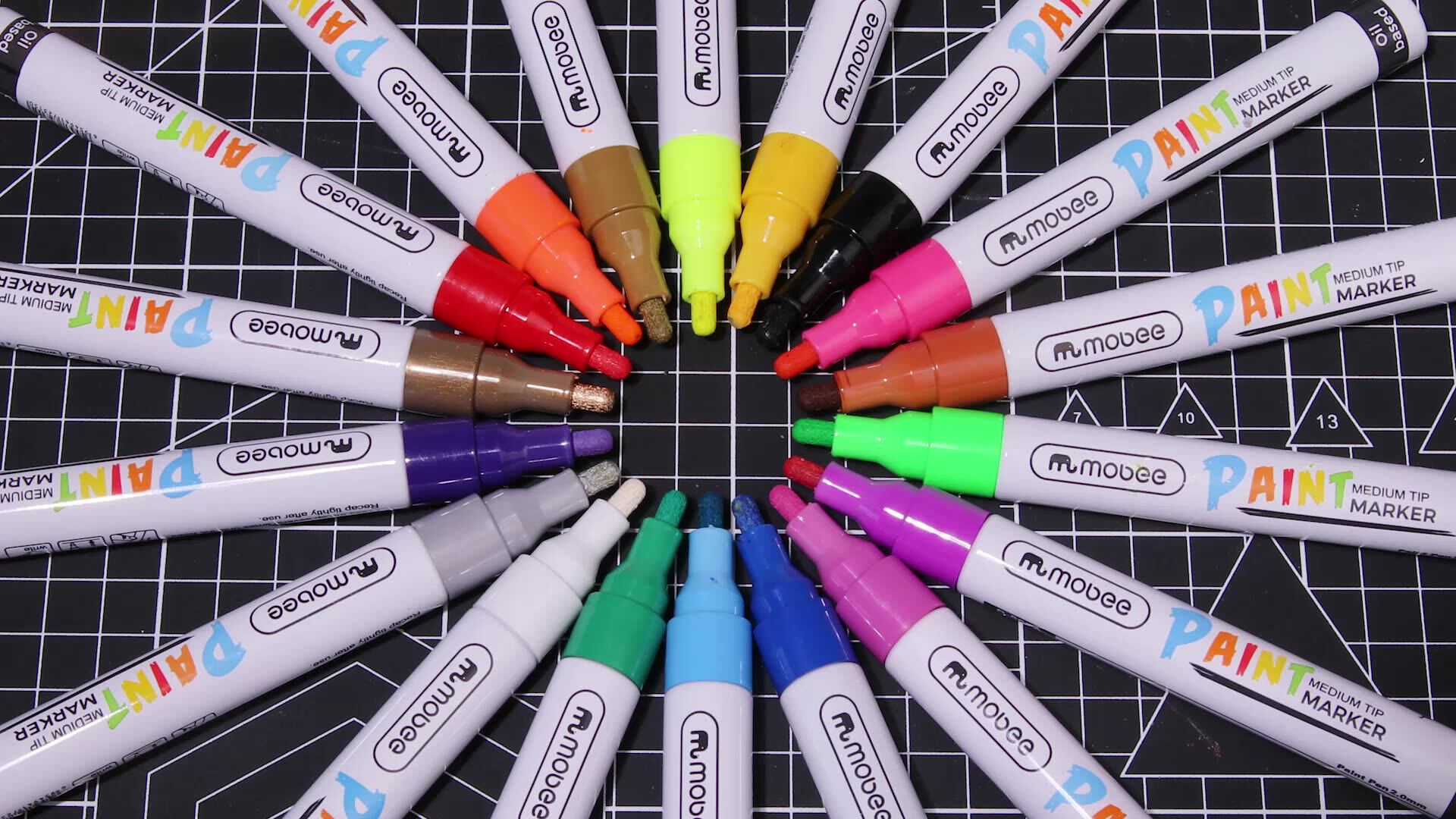 Mobee P862a Low Odour Waterproof Paint Marker Of 12 Customized Paint