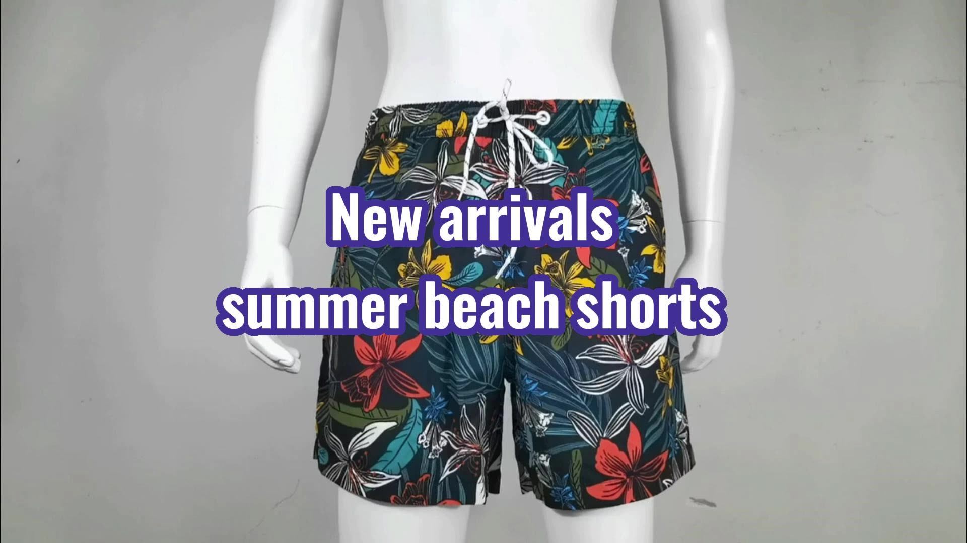 Wholesale Surfing Board Beach Shorts Customized Swim Trunks Floral