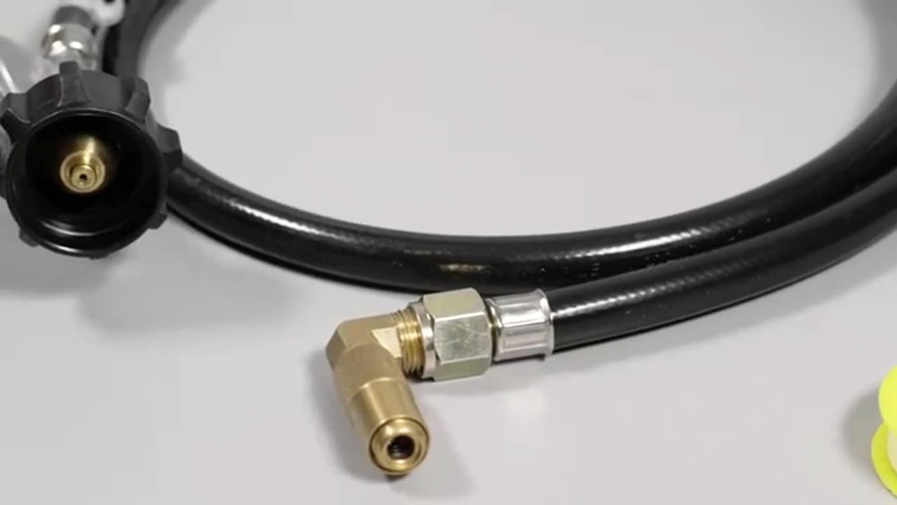12 Ft 1/4" Propane Gas Hose With Pol Connector,Rv Extension Gas Hose For 4port Propane Tee
