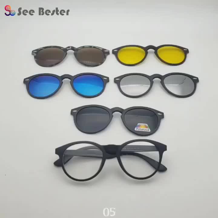2024 Hot Sale Mixed Styles Shades 5 In 1 Polarized Sunglasses Many Colors Interchangeable