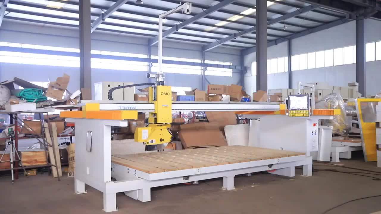 Omc 5 Axis Cnc Granite Stone Slab Cutting Polishing Edge Machine Price