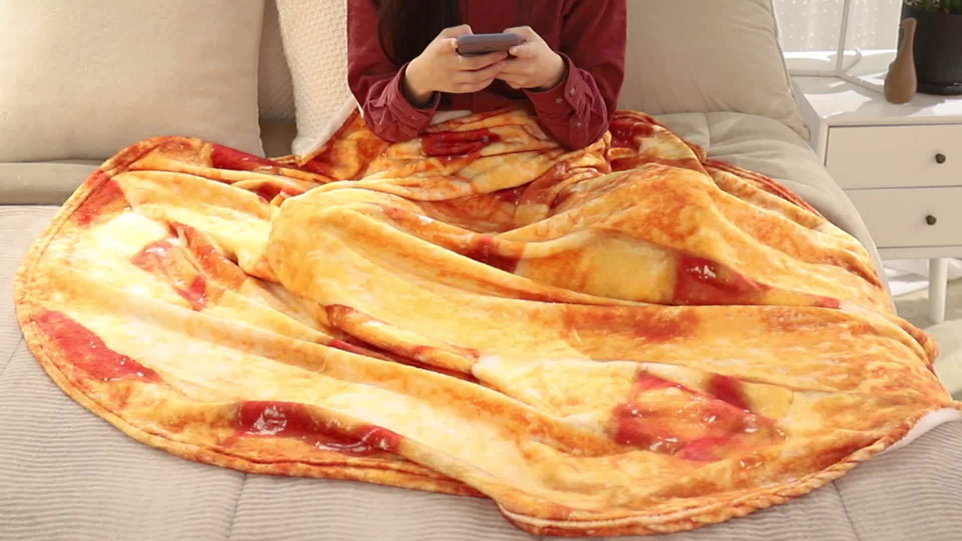 47inch Custom Wrap Circle Shape Novelty Taco Omelet Blankets Perfectly