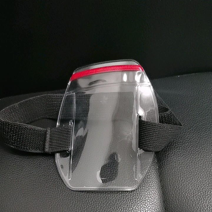 Water Resistant Sia Armband Id Badge Holder With Resealable Red Zip