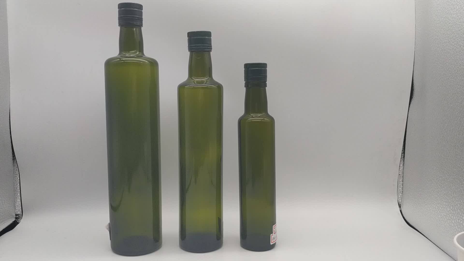 Olive Oil Glass Container 250 Ml Drak Green Sauce Oil Dispenser Glass