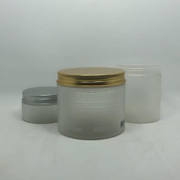 Body Scrub Container Frosted 200 Ml 150ml Plastic Jar With Silver
