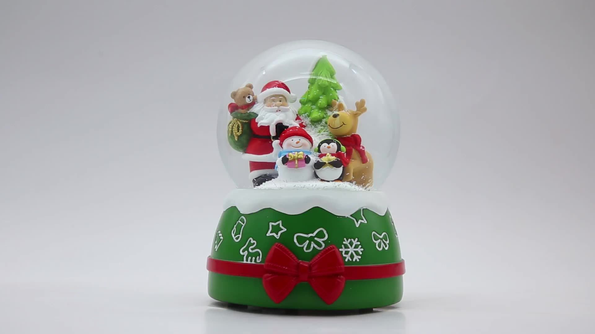 レジン製スノーボール音楽ボックス 雪だるま型クリスマス装飾用
