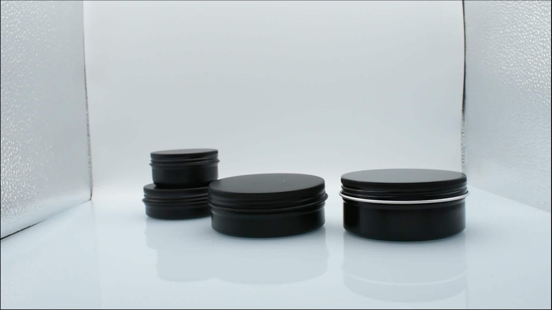 Black Aluminum Jar 100ml 30ml 50ml 60ml 150ml Aluminum Tin Container
