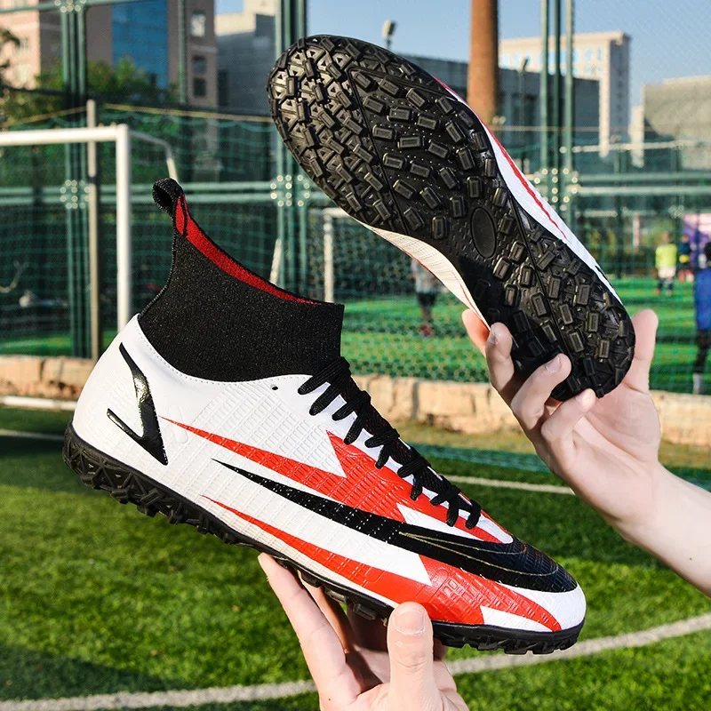 Cross-border high-top football shoes tf broken nails artificial lawn AG long nails men's and women's children teenagers students training shoes