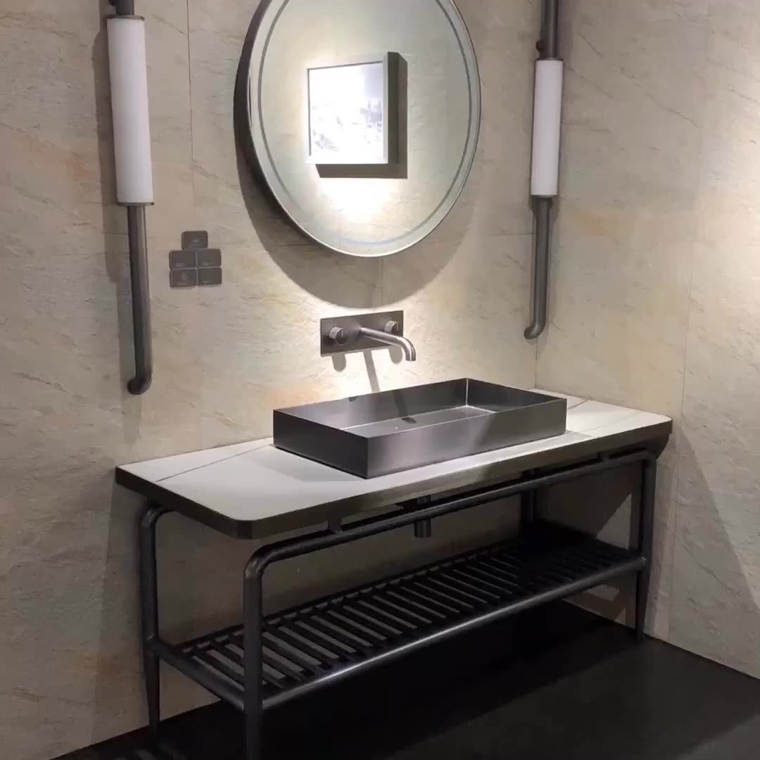 Solid Retangular Gold Malaysia Stainless Steel Sink For Hotel Bathroom
