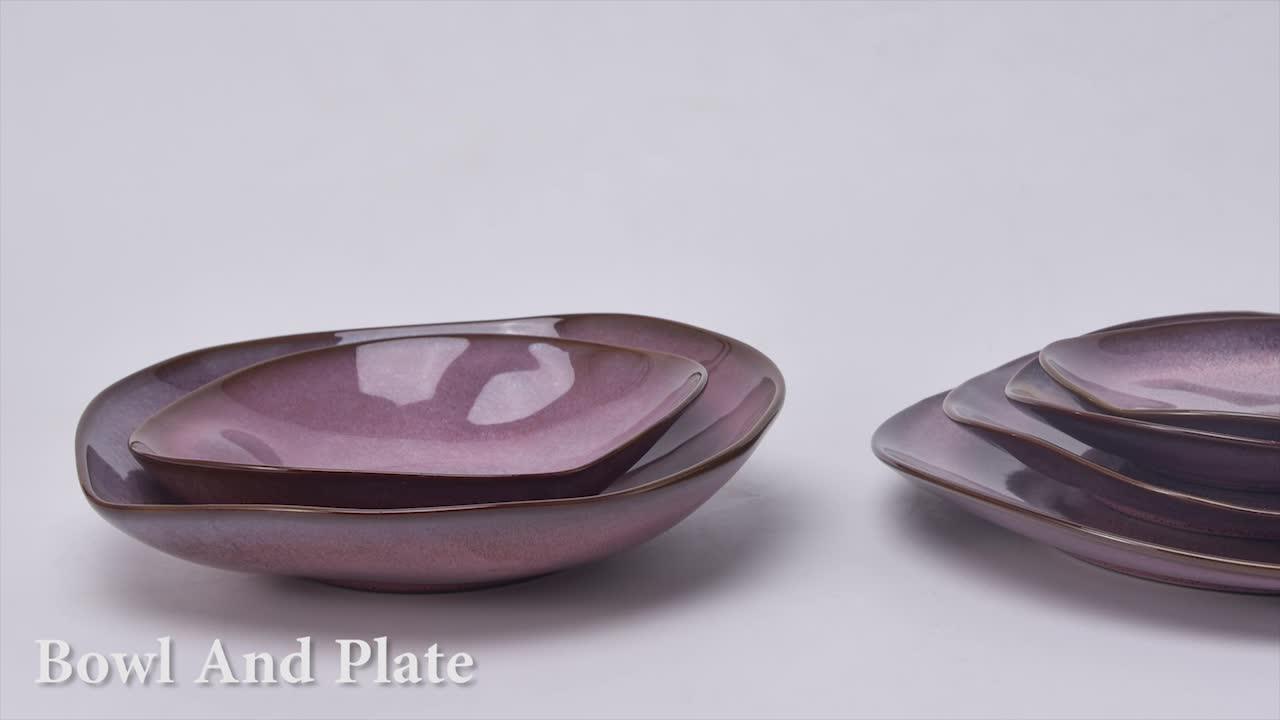 Bulk Dinnerware Cheap Purple Small Porcelain Snack Tapas Serving Dish