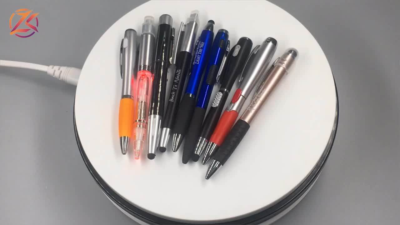 Promotional Classic Custom Logo Led Light Ball Pen Light Up Barrel Pen